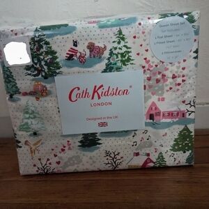 Cath Kidston Shine Bright Queen Sheet set pillow cases Christmas bedding